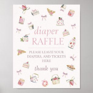 Poster Douce Fête de Naissance au Dessert de Fraise Tirag