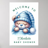 Poster Douce Fête de Naissance Ourson (Devant)