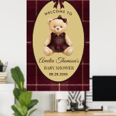 Poster Douce Fête de Naissance Ourson Chic Prépa (Bureau à domicile)