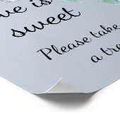 Poster Douce fête prénuptiale poussiéreuse bleue florale (Coin)