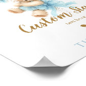 Poster Douce Fête Teddy Bear Bleu Baby Boy (Coin)
