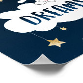 Poster Douce Lapin Rêve Bleu Personnalisé (Coin)