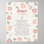 Poster douce pêche boho couche pensées baby shower signe (Devant)