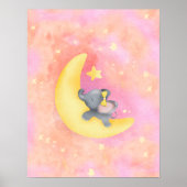 Poster Douce Rêves Fille Baby Éléphant 1 (Devant)