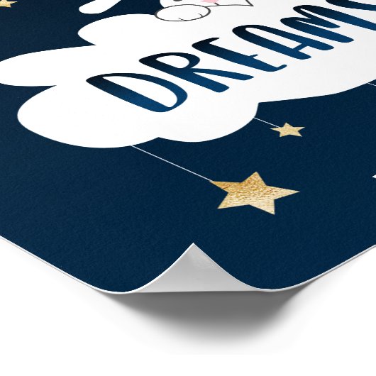 Poster Douce rêves Lapin Bleu sur mesure (Coin)