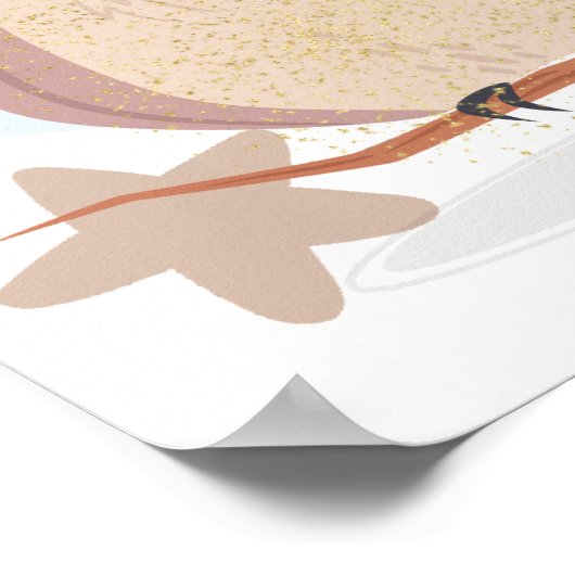 Poster Douce scène nocturne avec chouette, (Coin)