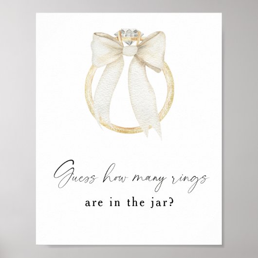 Poster Douce soirée de mariage - Combien de bagues (Devant)