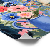 Poster Douces Rêves Fleur Teddy Bear & Oiseaux Nursery (Coin)