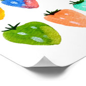 Poster Douceur de fraise mignonne couleur d'aquarelle bla (Coin)