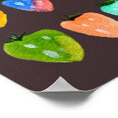 Poster Douceur de fraise mignonne couleur d'aquarelle bla (Coin)