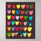 Poster Douceur de fraise mignonne couleur d'aquarelle bla (Devant)