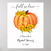 Poster Douceur de mariage d'automne Fleur Orange Citrouil (Devant)