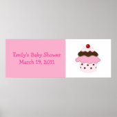 Poster Douceur Lil Cupcake Bannière personnalisée rose/bl (Devant)