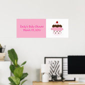Poster Douceur Lil Cupcake Bannière personnalisée rose/bl (Bureau à domicile)