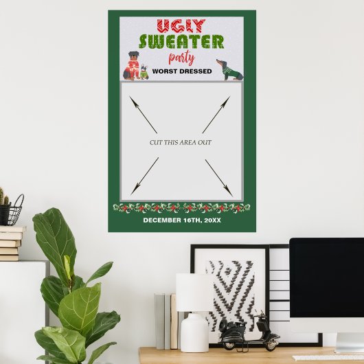 Poster Douceur moche Parti Photo Booth Prop Portable (Bureau à domicile)