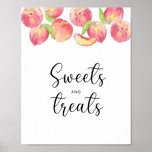 Poster Douceurs et friandises bébé shower pêche (Devant)