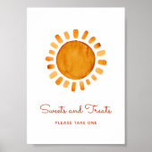 Poster Douceurs & Traitements Baby shower d'eau couleur s (Devant)