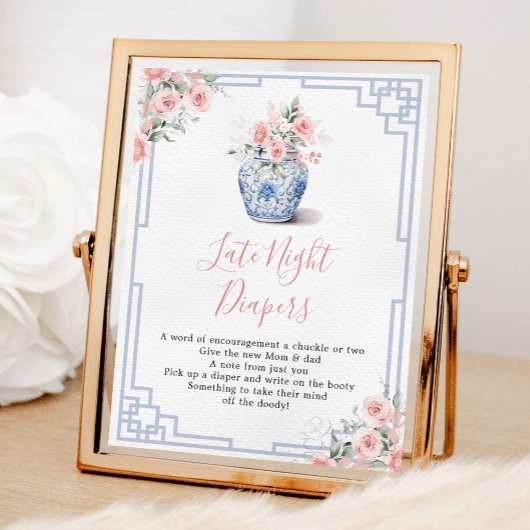 Poster Douche à gingembre rose vif Douche tard la nuit