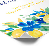 Poster Douche de la nuptiale aux citrons jaunes bleus (Coin)