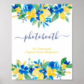 Poster Douche de la nuptiale aux citrons jaunes bleus (Devant)