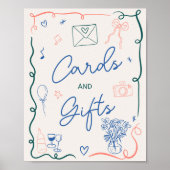 Poster Douche de mariée en rose rétro (Devant)