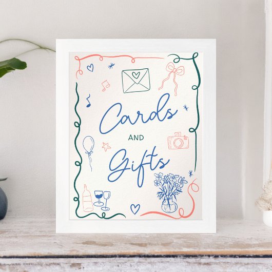 Poster Douche de mariée en rose rétro