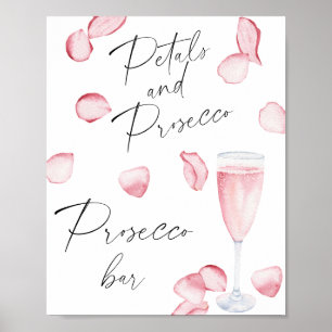 Poster Douche de mariée rose de Prosecco - barre de pours