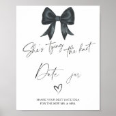 Poster douche de nuptiale noire Date nuit idées (Devant)