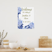 Poster Douche douce Mariage floral violet de printemps (Cuisine)