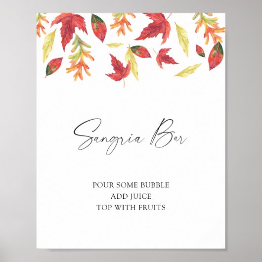 Poster Douche feuille en chute - bar sangria (Devant)