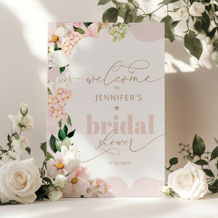 Poster Douche fleur sauvage rose vif fleurie bienvenue
