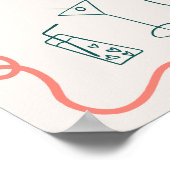 Poster Douche maxi dessinée à la main (Coin)