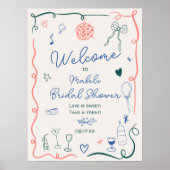 Poster Douche maxi dessinée à la main (Devant)