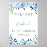 Douche nuptiale à fleurs bleues Dusty