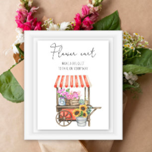 Poster Douche nuptiale aux fleurs - Panier à fleurs