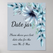 Poster Douche nuptiale bleu gris foncé (Devant)