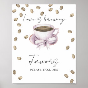 Poster Douche nuptiale café Favoriser s'il vous plaît pre