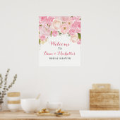 Poster douche nuptiale de fleurs roses SIGNE (Cuisine)