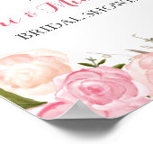 Poster douche nuptiale de fleurs roses SIGNE (Coin)
