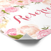 Poster douche nuptiale de fleurs roses SIGNE (Coin)