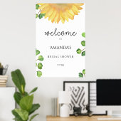 Poster Douche nuptiale de tournesol aquarelle (Bureau à domicile)