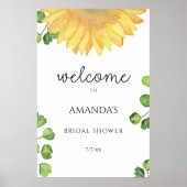 Poster Douche nuptiale de tournesol aquarelle (Devant)