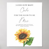 Poster Douche nuptiale de tournesol Devis Combien de lièg (Devant)