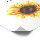 Poster Douche nuptiale de tournesol Votre carte de recett (Coin)