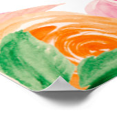 Poster Douche nuptiale fleurie de chute en gras bienvenue (Coin)