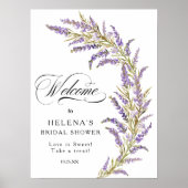 Poster Douche nuptiale fleurie lavande bienvenue (Devant)