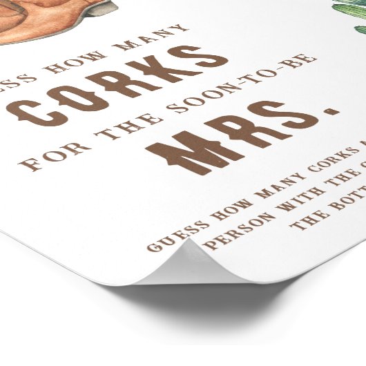 Poster Douche nuptiale occidentale Combien de bouchons (Coin)