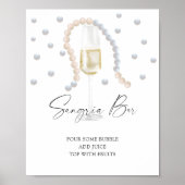 Poster Douche nuptiale perles et Prosecco - bar sangria (Devant)