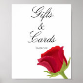 Poster Douche nuptiale Red Rose Cadeaux et cartes (Devant)