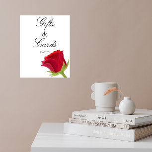 Poster Douche nuptiale Red Rose Cadeaux et cartes